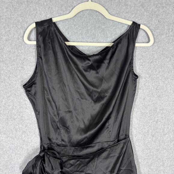Satin‎ Mini Dress Small Wrap Waist Tie Asymmetric Moto Silky Coquette Whimsygoth - Picture 2 of 13
